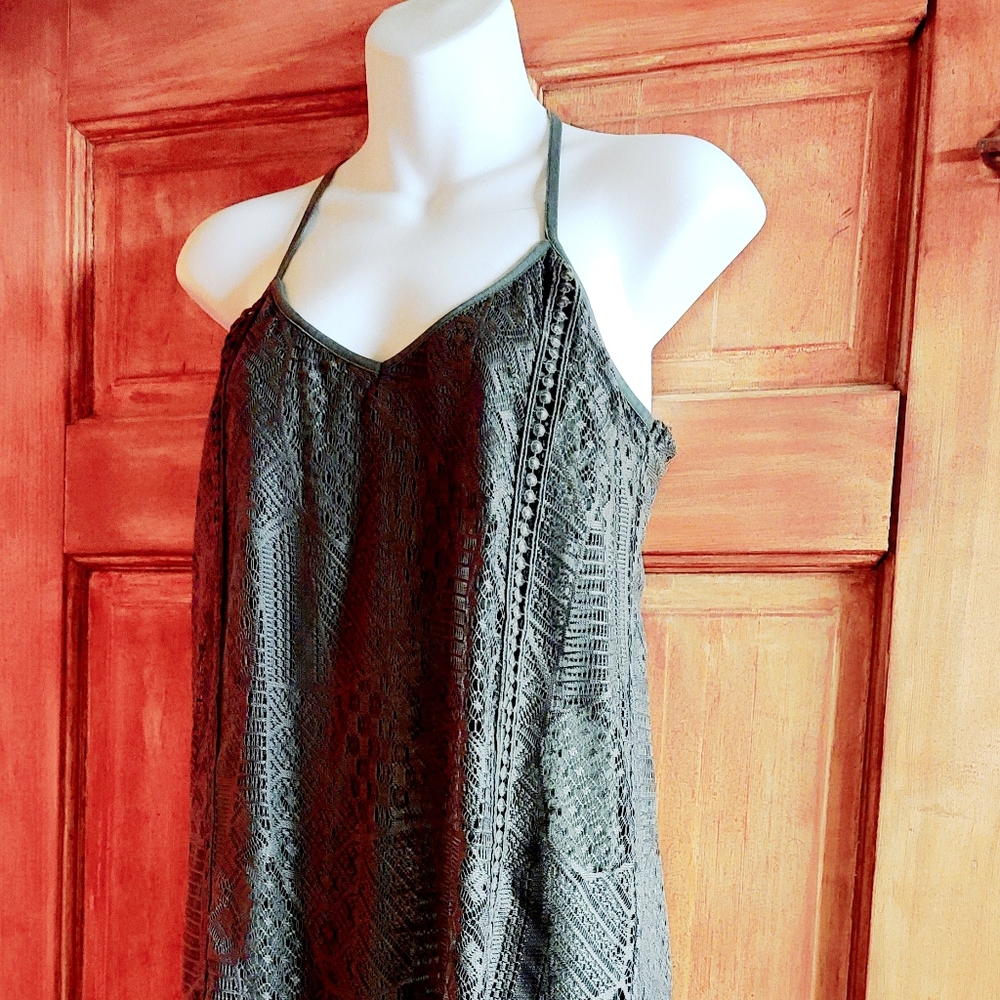 Army Green Lace Tank